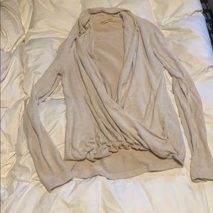 Cream wrap sweater